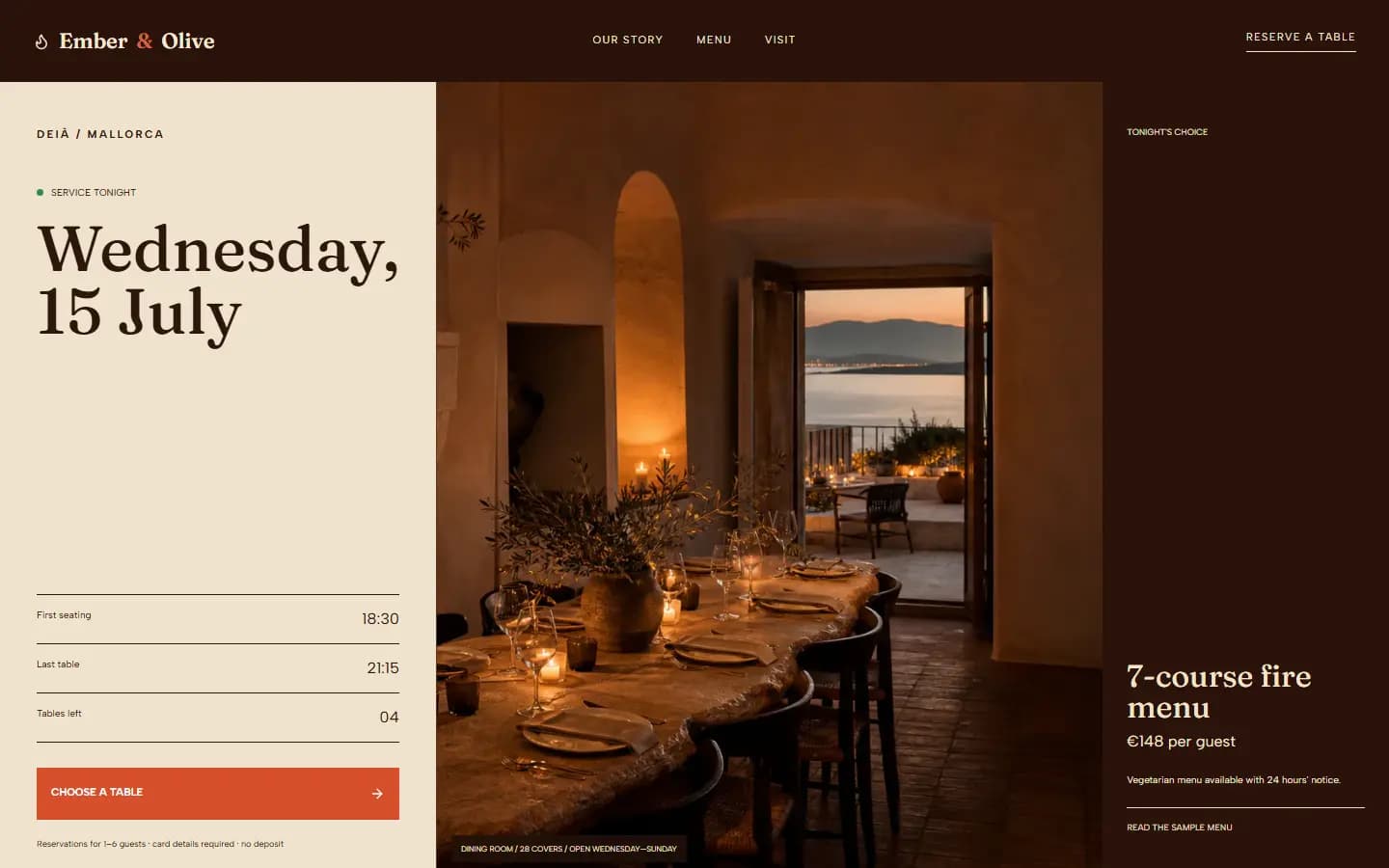 EMBER & OLIVE — Overview website screenshot