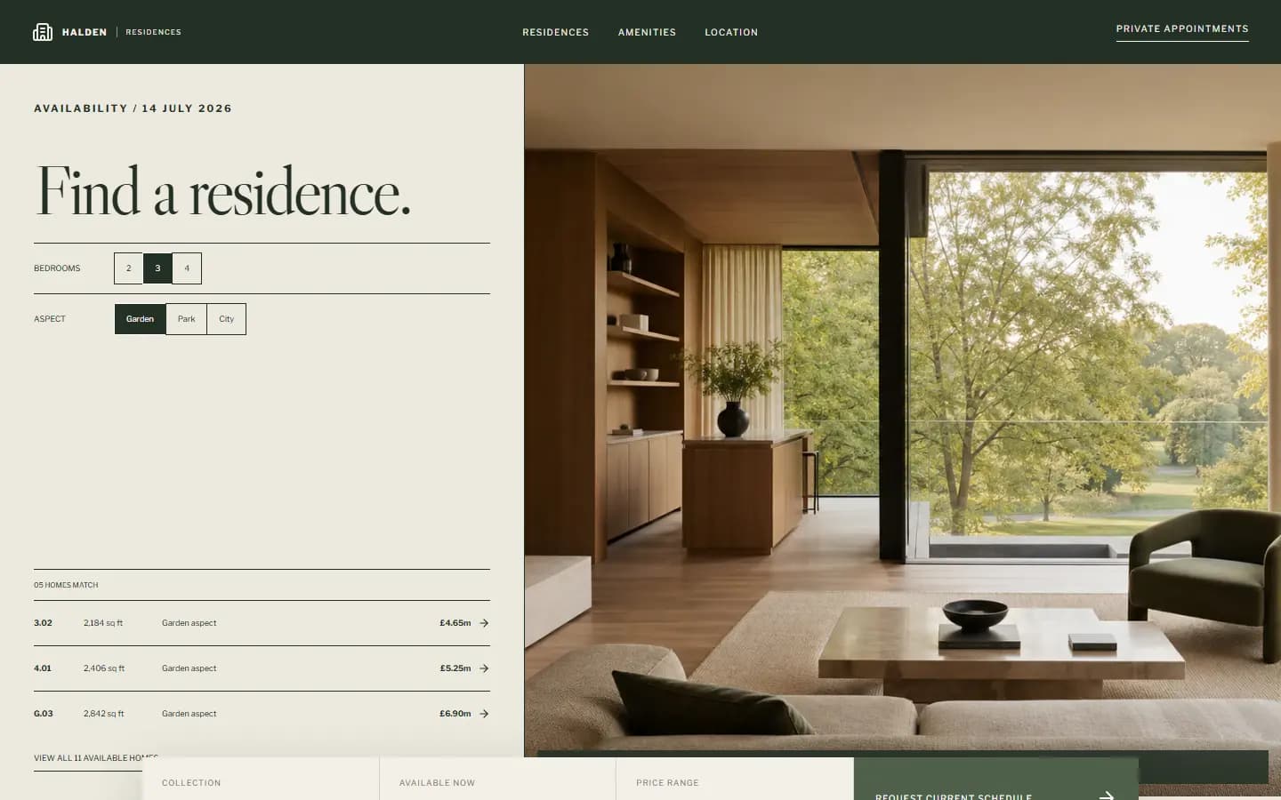 HALDEN RESIDENCES — Overview website screenshot