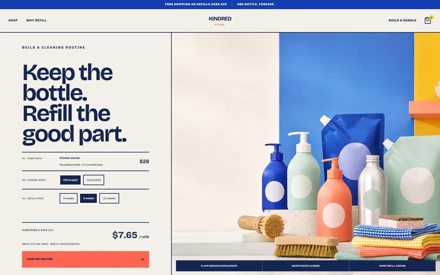 KINDRED HOME — Overview website screenshot
