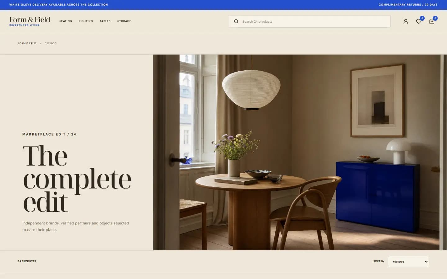 FORM & FIELD — Catalog website screenshot