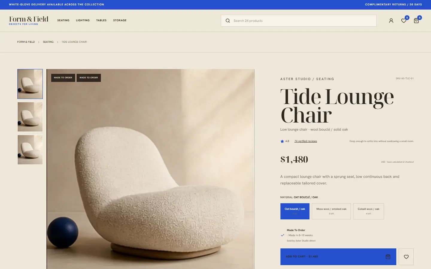 FORM & FIELD — Product website screenshot