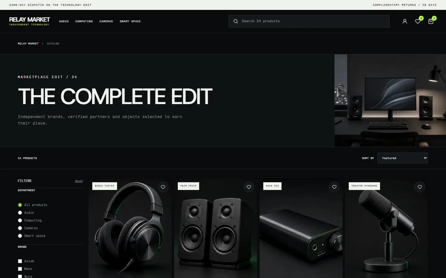 RELAY MARKET — Catalog website screenshot