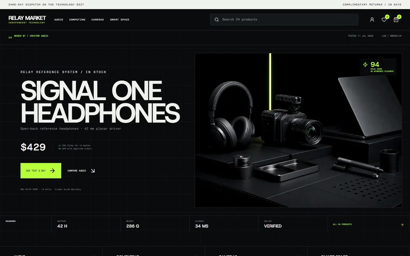 RELAY MARKET — Home website screenshot
