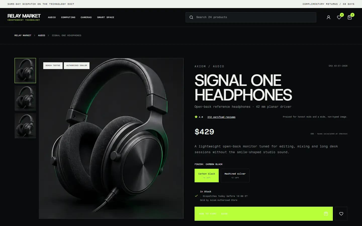 RELAY MARKET — Product website screenshot